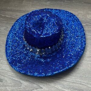 JC Sequined Blue Vintage Hat
